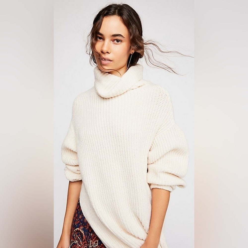 Free People Chunky Oversized Turtleneck Sweater